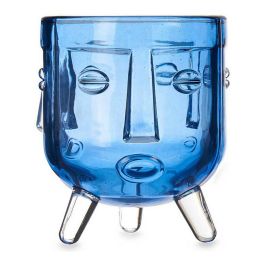 Portavelas Cara Cristal Azul 7,8 x 8,8 x 7,8 cm Precio: 2.95000057. SKU: S3610616