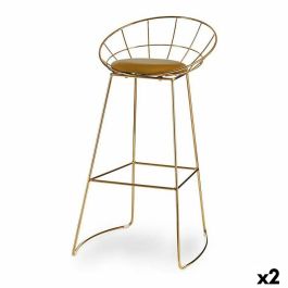 Taburete Dorado Mostaza Hierro (51 x 94 x 52 cm) (2 Unidades) Taburete Dorado Mostaza Hierro (51 x 94 x 52 cm) (2 Unidades)