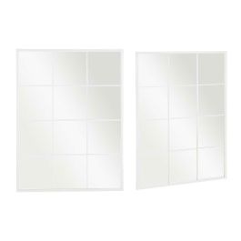 Espejo de pared Blanco Metal Cristal Ventana 90 x 120 x 2 cm