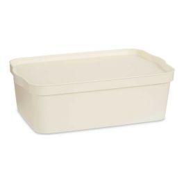 Caja de Almacenaje con Tapa Crema Plástico 14 L 29,5 x 14,3 x 45 cm