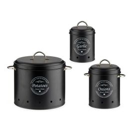 Set de 3 Botes Negro Metal