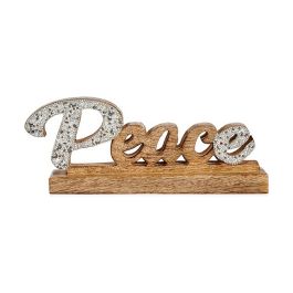 Figura Decorativa Peace Purpurina 6 x 13 x 31 cm Plateado Madera Precio: 8.94999974. SKU: B1JPF4HCGR