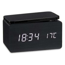Reloj Digital de Sobremesa Negro PVC Madera MDF (15 x 7,5 x 7 cm)