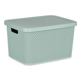 Caja de Almacenaje con Tapa Verde Plástico 19 L 28 x 22 x 39 cm Caja de Almacenaje con Tapa Verde Plástico 19 L 28 x 22 x 39 cm