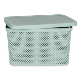 Caja de Almacenaje con Tapa Verde Plástico 19 L 28 x 22 x 39 cm Caja de Almacenaje con Tapa Verde Plástico 19 L 28 x 22 x 39 cm