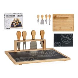 Tabla Quesos Bambu Y Pizarra Con 4 Cuchillos Kinvara 27X15CM (6 Unidades) Precio: 94.50000054. SKU: S3608990