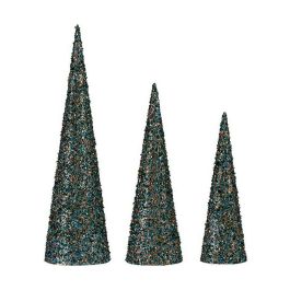 Decoración Navidad Conos Lentejuelas Azul Dorado Plástico Precio: 17.95000031. SKU: B1F3QS8X2S