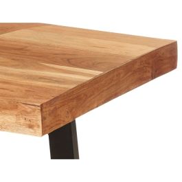 Mesa auxiliar Trama 120 x 60 x 48 cm Marrón Negro Madera de acacia