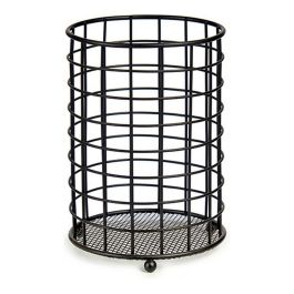Porta Utensilios Acero Negro Kinvara 12X17CM (12 Unidades)