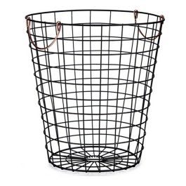 Cesto de Acero Negro Kinvara con Asa Cobre 30x30x30 cm (12 Unidades) Precio: 116.78999981. SKU: S3606703