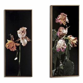 Cuadro Dorado Flores Negro Aglomerado (21,2 x 2 x 51,2 cm) Precio: 7.95000008. SKU: S3606487