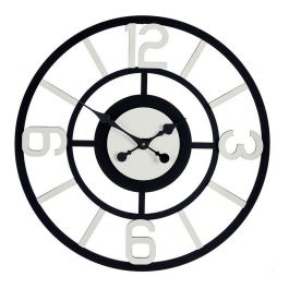 Reloj de Pared Blanco Negro Metal MDF (60 x 3,5 x 60 cm)