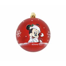 Bola de Navidad Mickey Mouse Happy smiles 6 Unidades Rojo Plástico (Ø 8 cm)