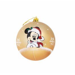 Bola de Navidad Mickey Mouse Happy smiles Dorado 6 Unidades Plástico (Ø 8 cm)