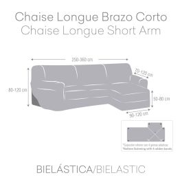 Funda para chaise longue de brazo corto derecho Eysa ROC Marrón 120 x 120 x 360 cm