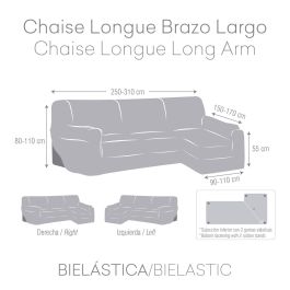 Funda para chaise longue de brazo largo derecho Eysa BRONX Mostaza 170 x 110 x 310 cm