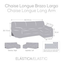 Funda para chaise longue de brazo largo derecho Eysa TROYA Marrón Glacé Marrón claro 170 x 110 x 310 cm