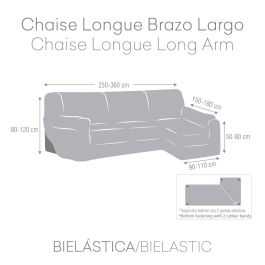 Funda para chaise longue de brazo largo derecho Eysa JAZ Blanco 180 x 120 x 360 cm