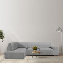 Funda para chaise longue de brazo largo izquierdo Eysa ROC Gris claro 110 x 120 x 500 cm