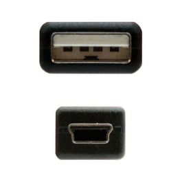 Cable USB a Mini USB NANOCABLE 10.01.0401 Negro (1 m)