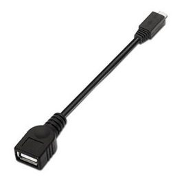 Cable USB 2.0 Nanocable 10.01.3500/ MicroUSB Macho - USB Hembra/ 15cm/ Negro