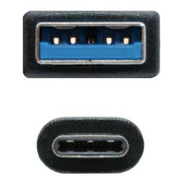 Cable USB 3.1 Nanocable 10.01.4000/ USB Tipo-C Macho - USB Macho/ 50cm/ Negro
