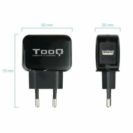 Cargador de Pared TooQ TQWC-1S01/ 1xUSB/ 12W/ Negro