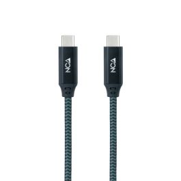 Cable USB 3.2 Nanocable 10.01.4300-COMB/ USB Tipo-C Macho - USB Tipo-C Macho/ 50cm/ Gris y Negro