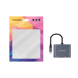 Adaptador USB-C a VGA/HDMI NANOCABLE 10.16.4304 Gris 4K Ultra HD