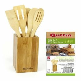 Set de Utensilios para Cocina Quttin Bambú 5 Piezas 10 x 10 x 31,5 cm (8 Unidades)