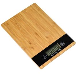 Báscula de Cocina Basic Home Basic Digital Cuadrada Bambú (20,3 x 15,3 x 1,8 cm)