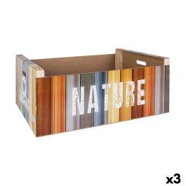 Caja de Almacenaje Confortime Nature Madera Multicolor 58 x 39 x 21 cm (3 Unidades)