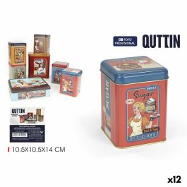 Bote Quttin Metal 10,5 x 10,5 x 14 cm (12 Unidades) Bote Quttin Metal 10,5 x 10,5 x 14 cm (12 Unidades)