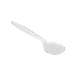 Set de 100 cucharas medianas transparentes de 16.6 cm - Algon (10 Cajas)