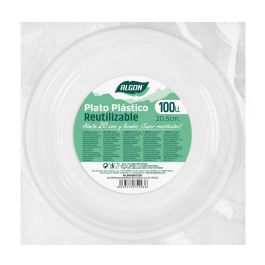 Set de platos reutilizables Algon Redondo Blanco 20,5 x 3 cm Plástico 100 Unidades