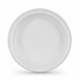 Set de platos reutilizables Algon Redondo Blanco Plástico 20,5 x 3 cm (6 Unidades)
