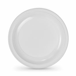 Set de platos reutilizables Algon Redondo Blanco Plástico 22 x 22 x 1,5 cm (24 Unidades)