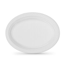 Set de platos reutilizables Algon Blanco 27 x 21 cm Plástico Ovalado 6 Unidades