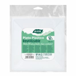 Set de platos reutilizables Algon Cuadrado Plástico 18 x 18 x 1,5 cm (24 Unidades)