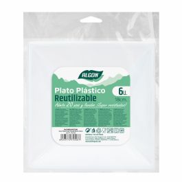 Set de platos reutilizables Algon Cuadrado Blanco Plástico 18 x 18 x 4 cm (36 Unidades)