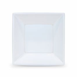 Set de platos reutilizables Algon Cuadrado Blanco Plástico 18 x 18 x 4 cm (24 Unidades)