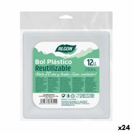 Set de cuencos reutilizables Algon Cuadrado Blanco 250 ml Plástico (24 Unidades)