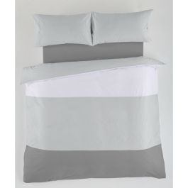 Juego de funda nórdica Alexandra House Living Blanco Gris Cama de 180 4 Piezas