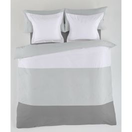 Juego de funda nórdica Alexandra House Living Blanco Gris Cama de 180 4 Piezas