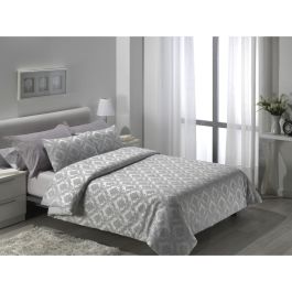 Juego de funda nórdica Alexandra House Living Viena Gris Perla Cama de 90 4 Piezas