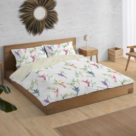 Juego de funda nórdica Alexandra House Living Colibrí Multicolor Cama de 150 3 Piezas