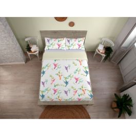 Juego de funda nórdica Alexandra House Living Colibrí Multicolor Cama de 150 3 Piezas