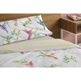 Juego de funda nórdica Alexandra House Living Colibrí Multicolor Cama de 150 3 Piezas