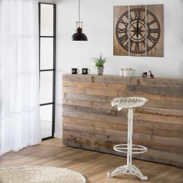 Reloj de Pared Alexandra House Living Negro Hierro Madera MDF 90 x 2 x 90 cm