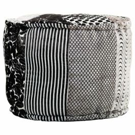 Puff Alexandra House Living Blanco Negro 50 x 40 x 50 cm